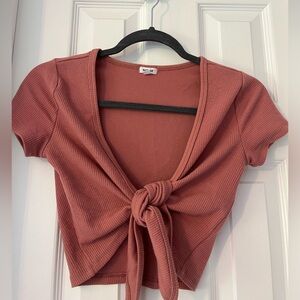 garage rusty pink tie top